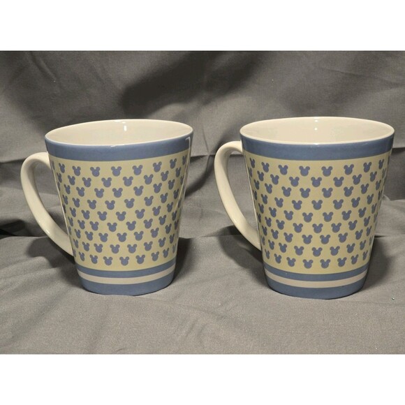 Set Of 2 Chef Mickey Mugs Pale Yellow & Blue - Picture 4 of 10